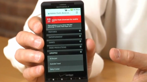 flash on droid x
