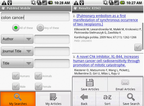 pubmed screenshots