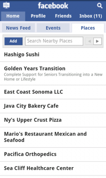 Facebook Places Facebook Places