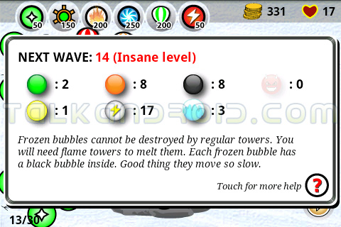 Bubble Defense Weapon Descriptions