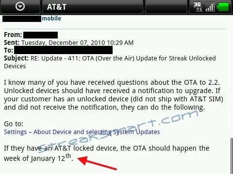 dell streak update