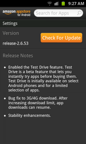Amazon Appstore Update 2.6.53