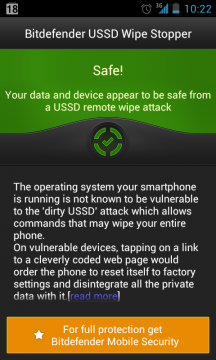  Bitdefender USSD Wipe Stopper App Promises Security From Factory Reset, Malicious Wipe