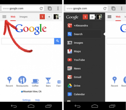  Google updates mobile homepage with expandable menu