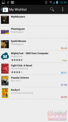 Google Play Store wishlists included in latest update now rolling out Google Play Store wishlists included in latest update now rolling out