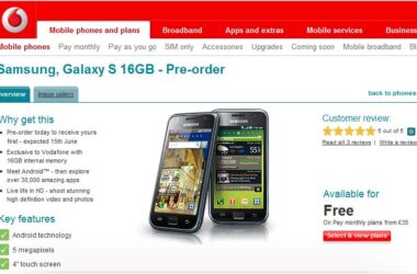 Samsung Galaxy S 16GB - pre-order with Vodafone UK 44