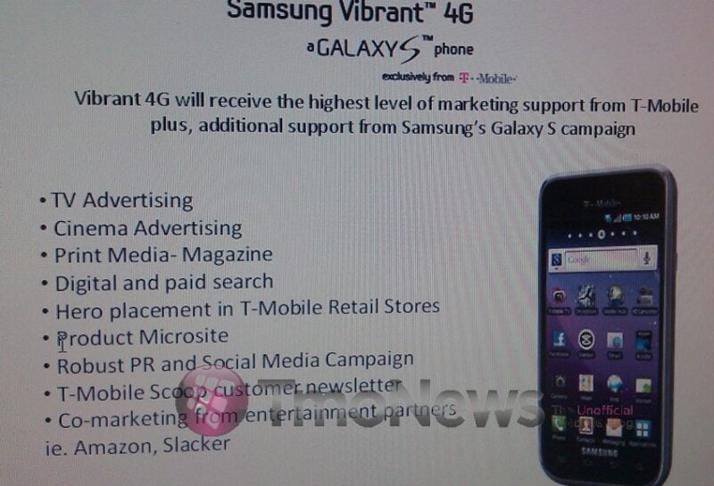 T-Mobile Samsung Vibrant 4G will get 21Mbps speeds 4