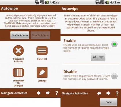 New Android app "autowipe" clears your phone data before you get a chance to forget to 5