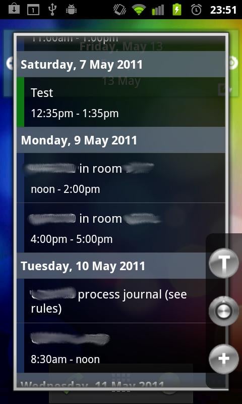 View Google And Touchdown Exchange Calendars In Quick Agenda For Android 4