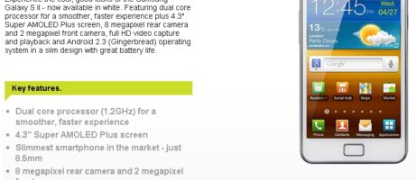 Three.co.uk Confirms White Samsung Galaxy II 8