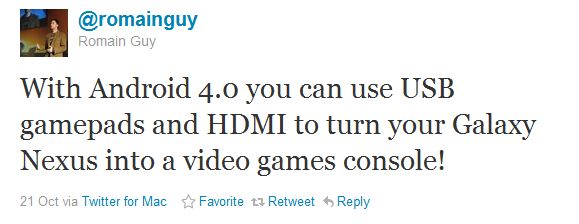 Android 4.0 Ice Cream Sandwich will support USB game controllers with your phone or tablet 4