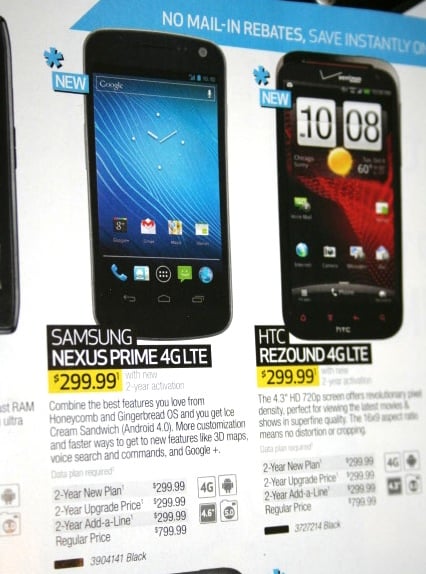 Silly Best Buy, It's Galaxy Nexus not "Nexus Prime" 5