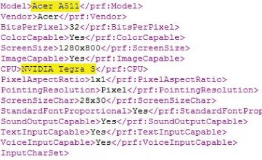 Acer Iconia A510 and A511 tablets will have quad-core Tegra 3 processors according to User Agent profile 5
