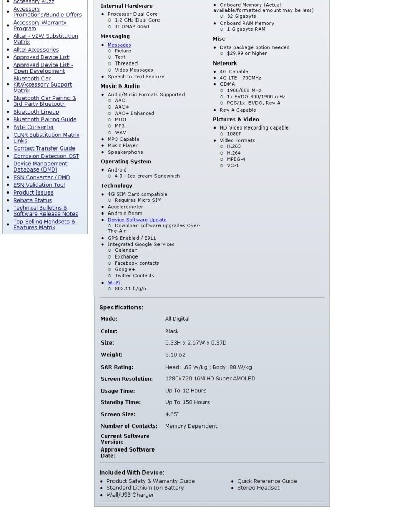 Verizon Updates Equipment Guide that Clearly States "Samsung Galaxy Nexus Will Launch to All Channels on December 9th" 3