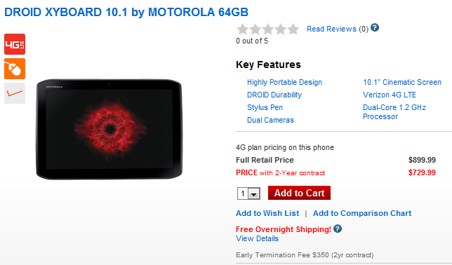 DROID XYBoard Tablets for Sale on Verizon Website, Confirms December 12th In-Store Availability 3