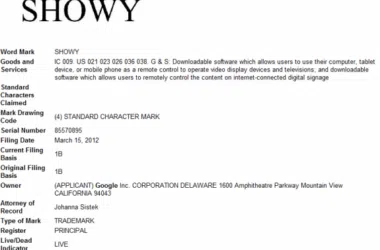 Google Trademarks Showy: The Downloadable Remote Control Software for Any Device 8