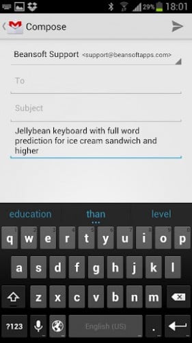 Upgraded Jelly Bean keyboard now available for ICS devices in Google Play store 5