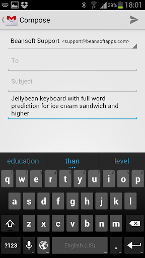Upgraded Jelly Bean keyboard now available for ICS devices in Google Play store 4
