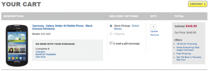 Samsung SCH-I200 (aka Jasper) for Verizon gets official name outed through Best Buy product page: Samsung Galaxy Stellar 4