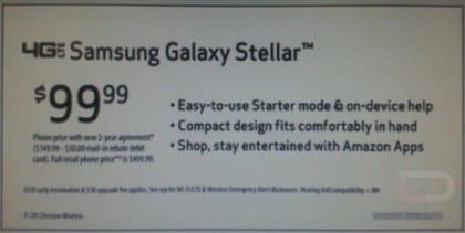 Samsung SCH-I200 (aka Jasper) for Verizon gets official name outed through Best Buy product page: Samsung Galaxy Stellar 5