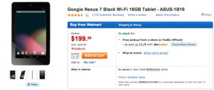Walmart Becomes Latest Retailer To List 32GB Nexus 7 For $249 5