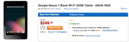 Walmart Becomes Latest Retailer To List 32GB Nexus 7 For $249 4