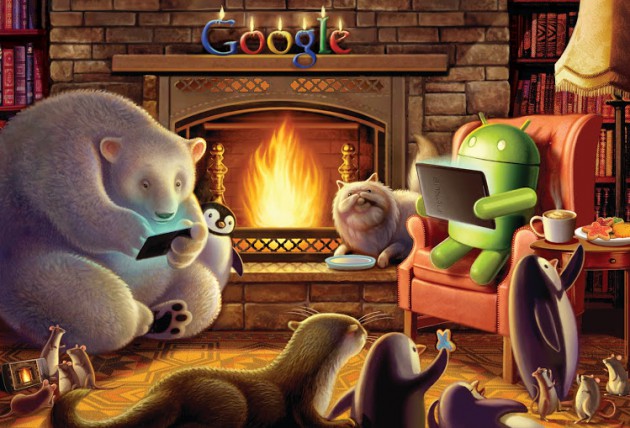 Nexus_fireplace_front (1) Android themed Holiday Cards now available for sharing or using as a wallpaper 3