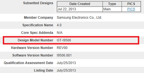 samsung GT-I9506 Galaxy S 4 Snapdragon 800