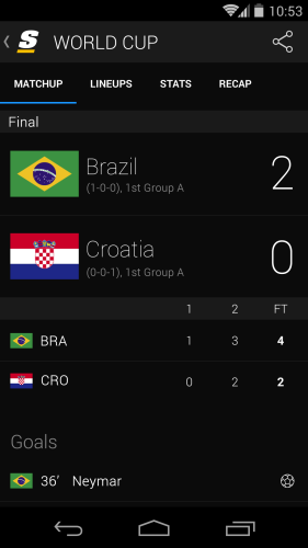 theScore matchup Android