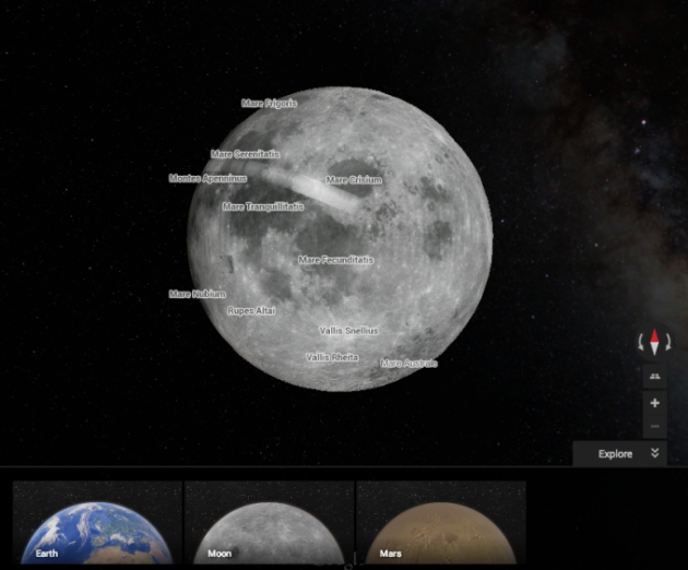 Google Earth Maps Moon Mars