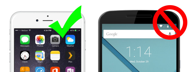 iphone and nexus 6 battery percentage
