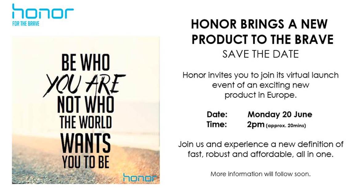 Honor to announce new product at Virtual Launch event on June 20th 3