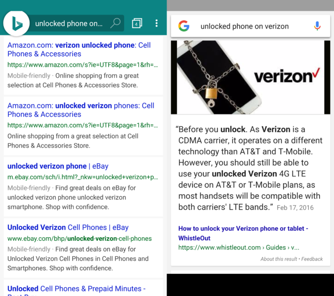 Verizon Unlocked Phone search results