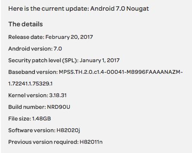 AT&T LG G5 update to Nougat now available 2