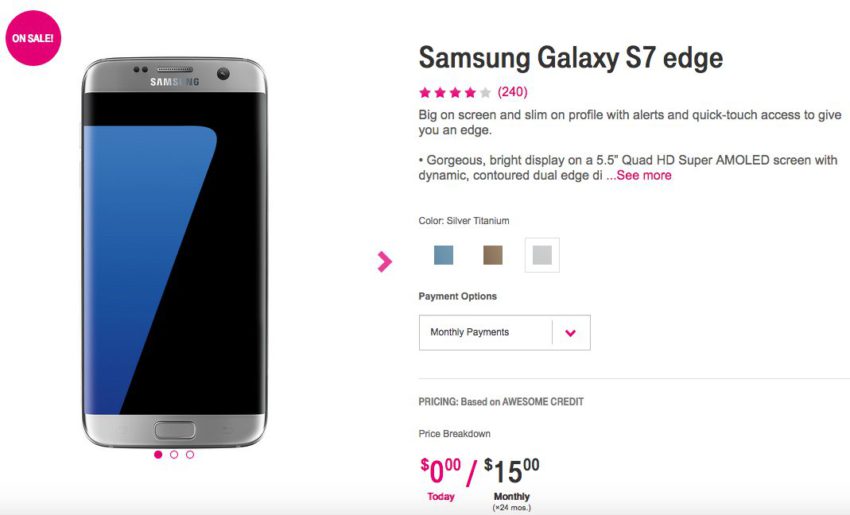 [Deal] T-Mobile is running an unbelievable sale on the Samsung Galaxy S7 and S7 Edge, LG V20 5
