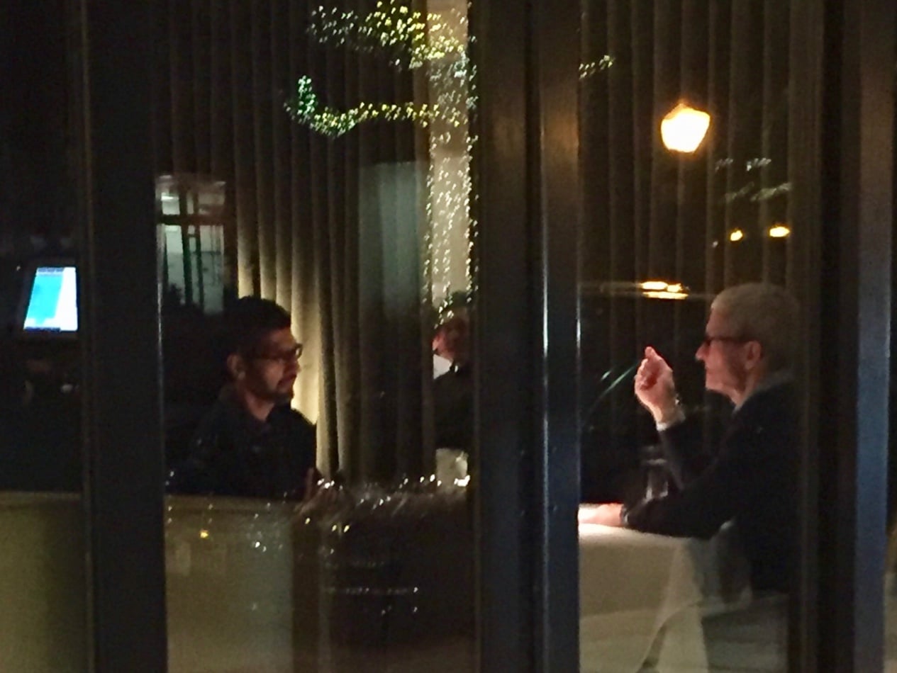 Sundar Pichai and Tim Cook sat down for dinner last week, and we're all dying to know what they talked about 3