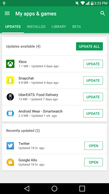 Google Play on Android refreshes its 'My apps & games' screen 5
