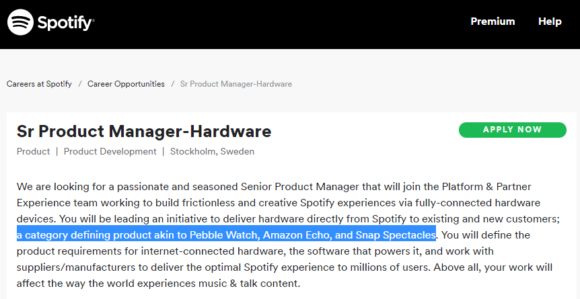 Spotify to move into hardware space? 3