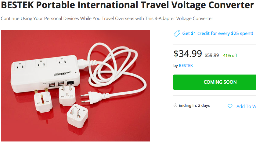 [TA Deals] BESTEK's portable international voltage converter is just $35! (41% off) 2