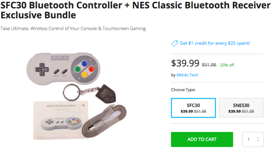 [TA Deals] Grab the SFC30 Controller + NES Classic Receiver Bundle for $40! (23% off) 2