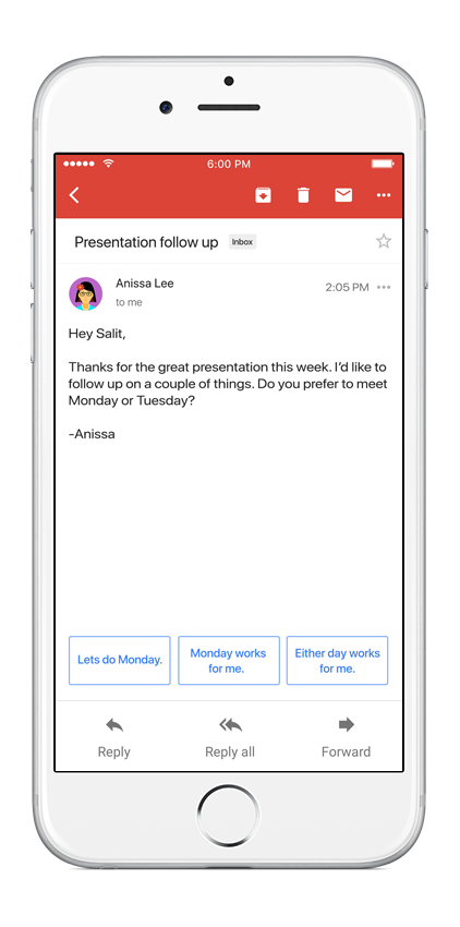 Smart Reply being added to Gmail on Android and iOS 6