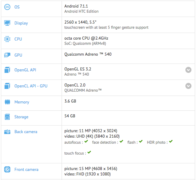 Specifications for the unannounced HTC U 11 make appearance on GFXBench 5