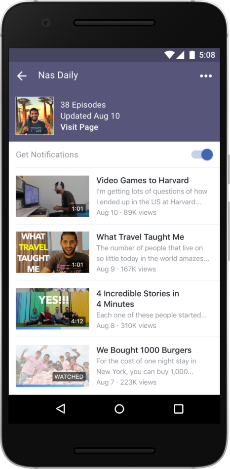 New Facebook Watch platform for videos coming up next 6