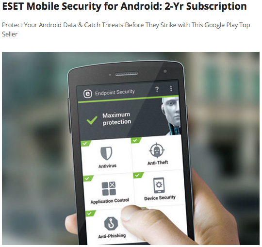 [TA Deals] Step up security on your phone with ESET (59% off) 4