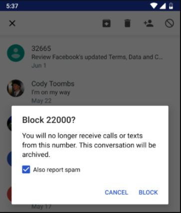 Android Messages releasing the bots in text spam fight? 5