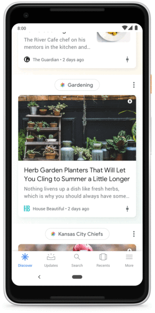 Google Feed gets a new name - Discover - to go with all the changes 5