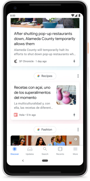 Google Feed gets a new name - Discover - to go with all the changes 6