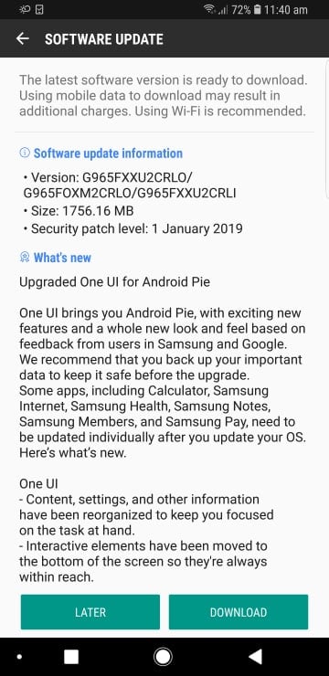 Unlocked Galaxy S9 and S9+ finally receiving Pie-based OneUI 5