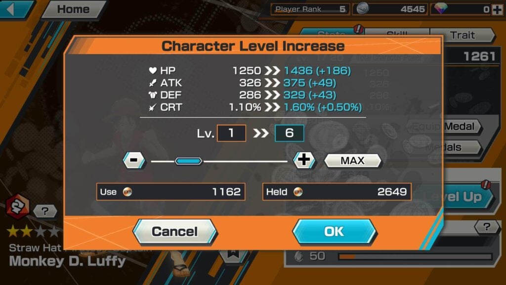 Level Up Character