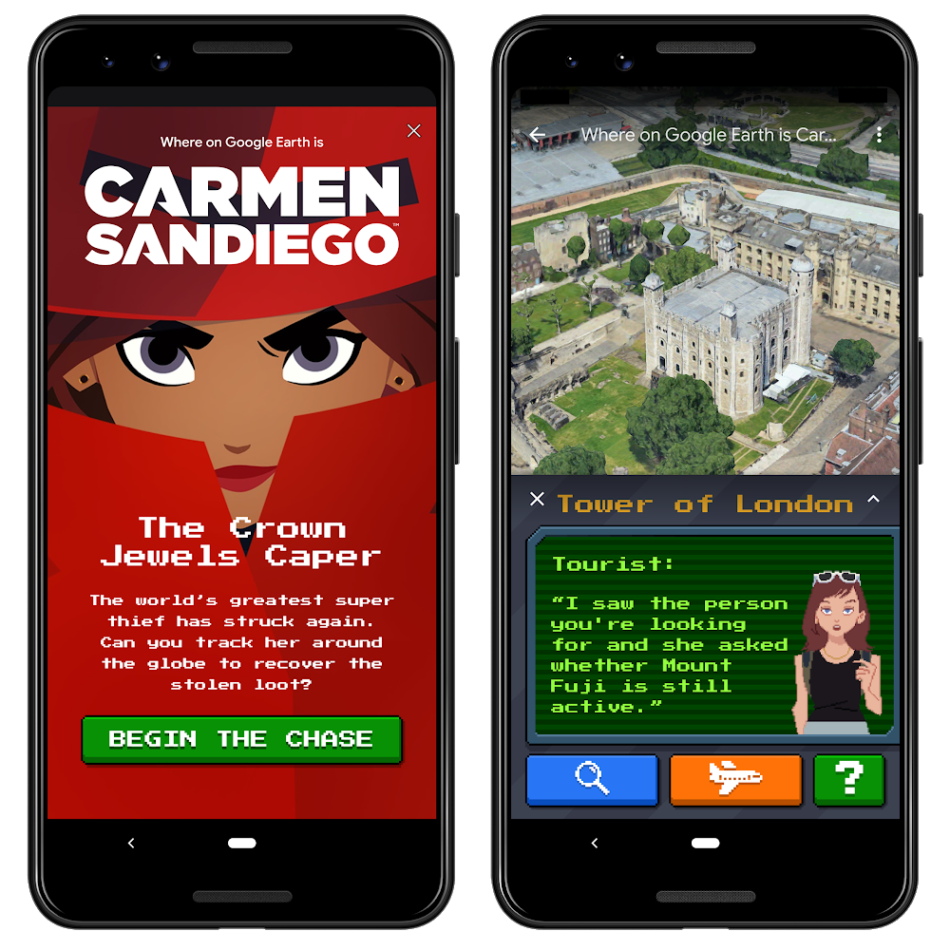 Track down Carmen Sandiego using Google Earth 4